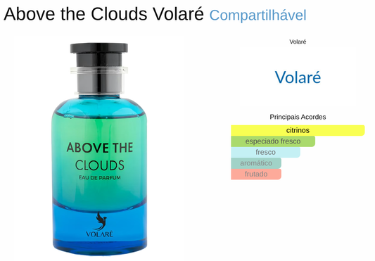 Above the Clouds da Volaré – Perfume Unissexo 100ml, Leveza & Elegância