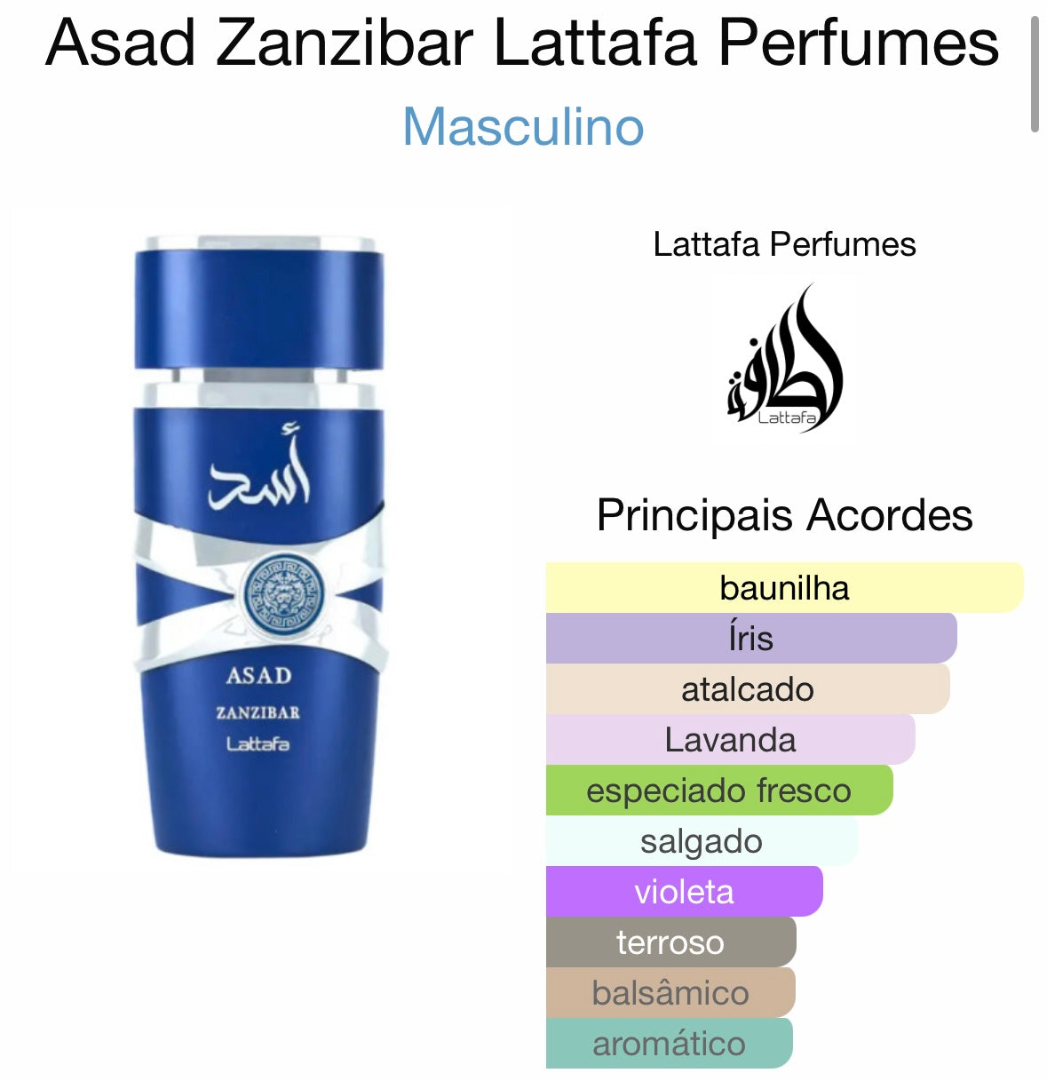 Asad Zanzibar - Lattafa EDP 100ml - Unique Privé