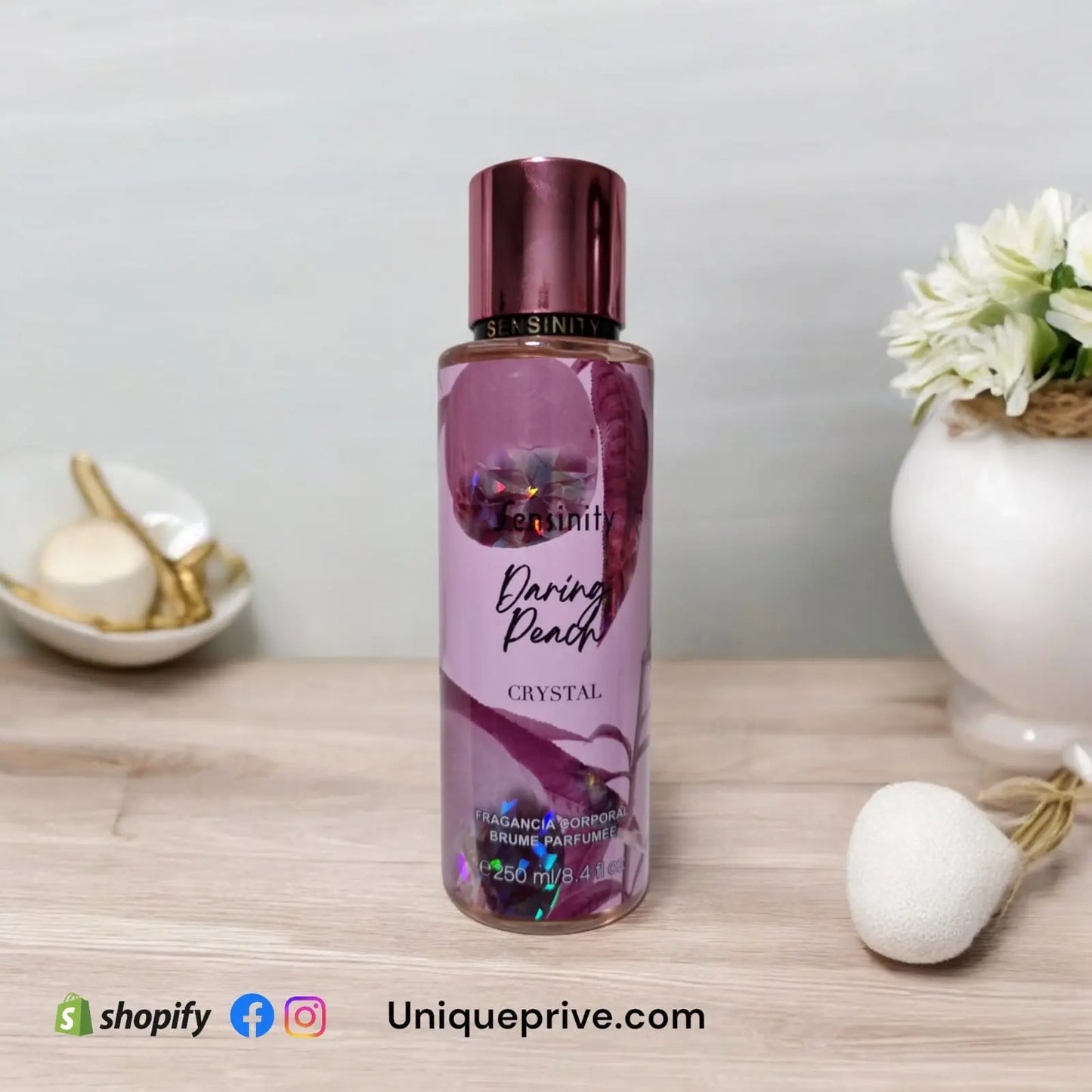 Fragrância Corporal Sensinity Daring Peach - Equivalência Victoria Secret - Unique Privé