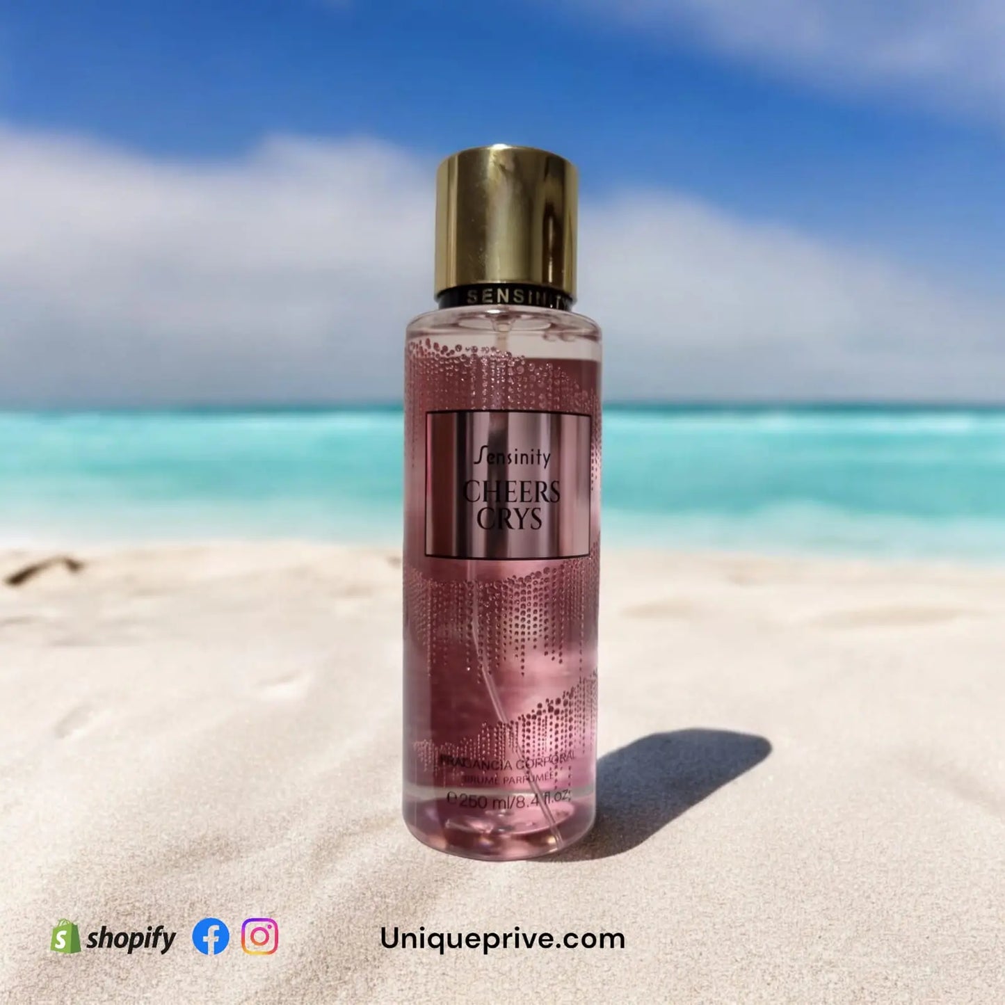 Fragrância Corporal Sensinity Cheers Crys 250ml - Equivalência Escada - Unique Privé