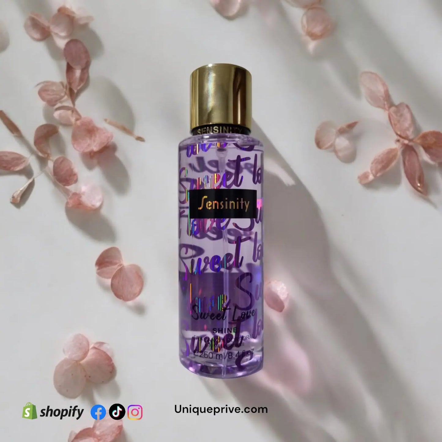 Fragrância Corporal Sensinity Sweet Love 250ml - Equivalência Amor Amor - Unique Privé