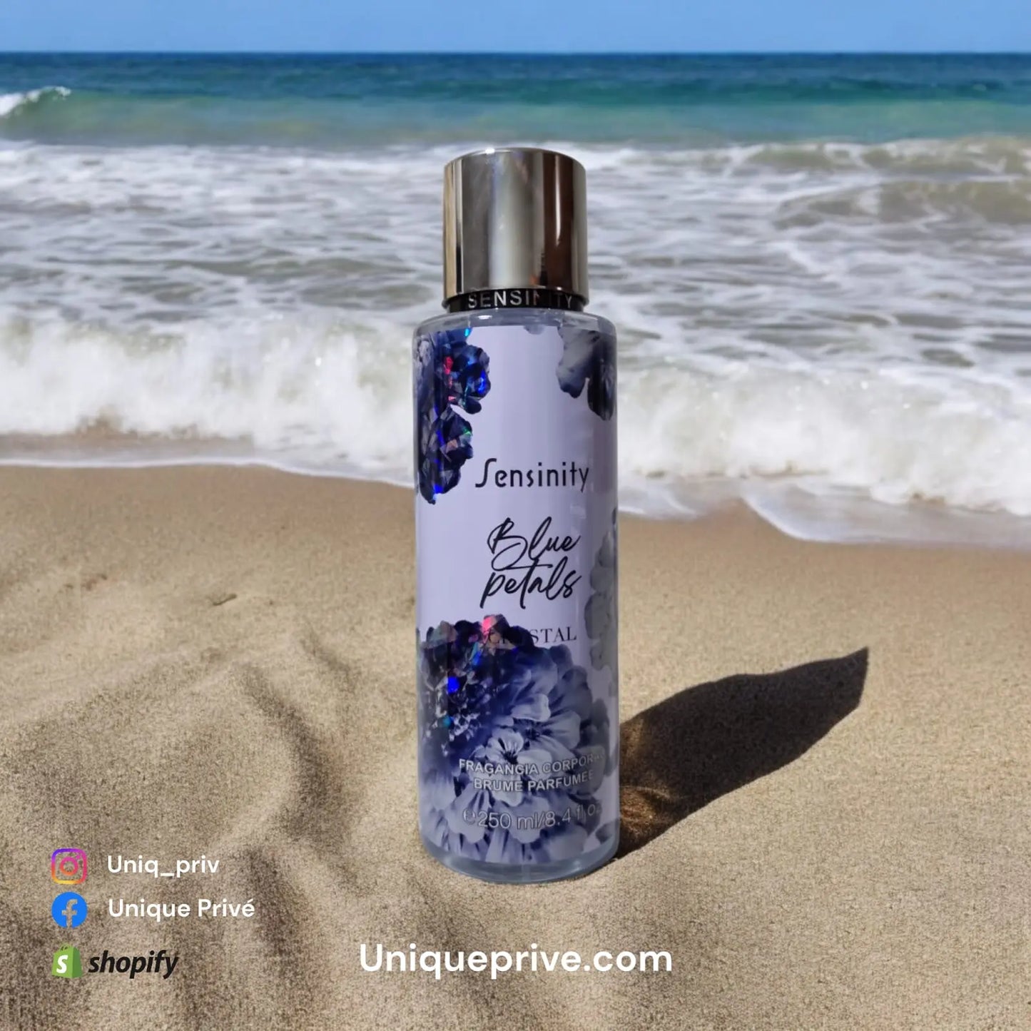 Fragrância Corporal Sensinity Blue Petals 250ml - Equivalência Light Blue - Unique Privé