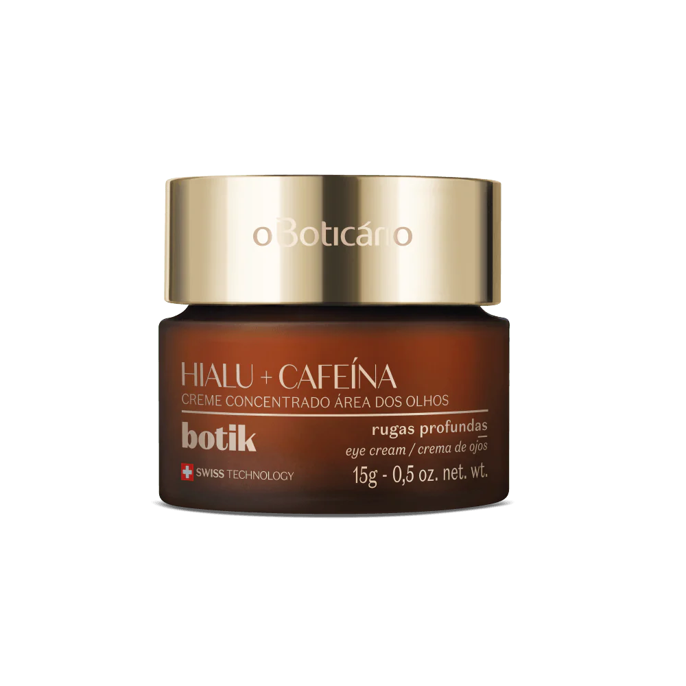 CREME CONCENTRADO PARA A ÁREA DOS OLHOS BOTIK COM ÁCIDO HIALURÓNICO E CAFEÍNA, 15G - Unique Privé