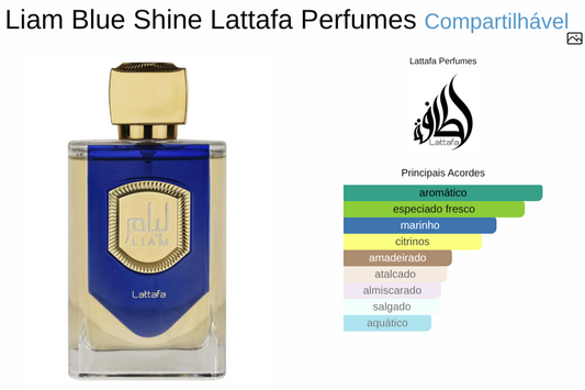 Liam Blue Shine Eau de Parfum Masculino Lattafa 100 ml