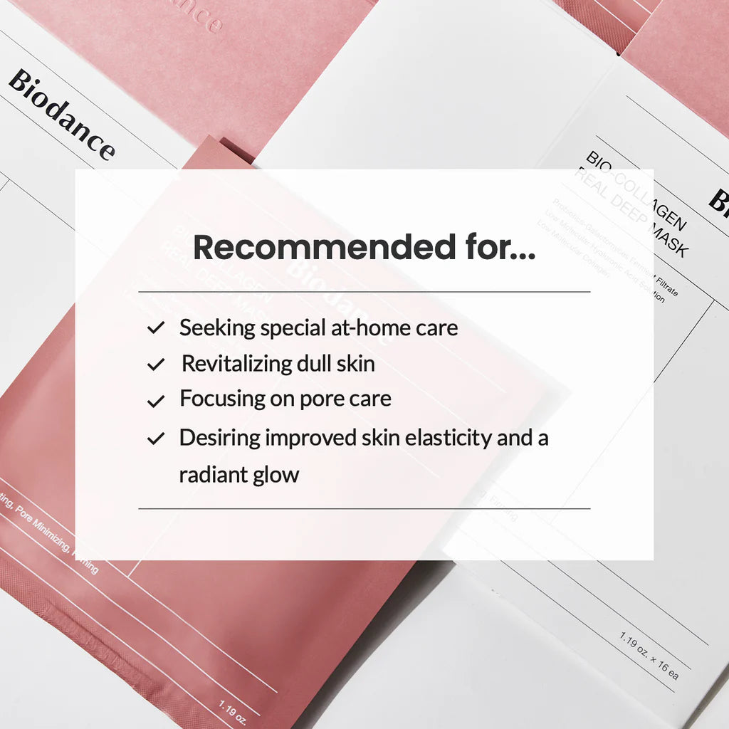 Bio-Collagen Real Deep Mas | BioDance | Caixa com 4 máscaras