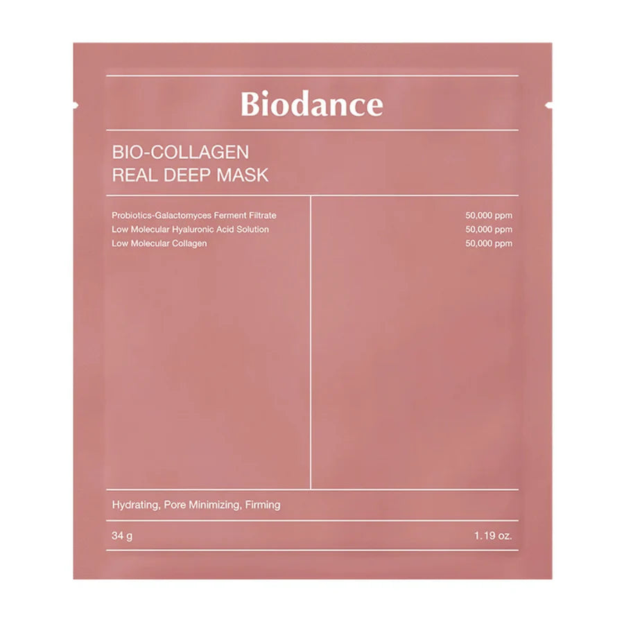Bio-Collagen Real Deep Mask – Máscara Facial Individual com Colagénio de Baixo Peso Molecular - Unique Privé