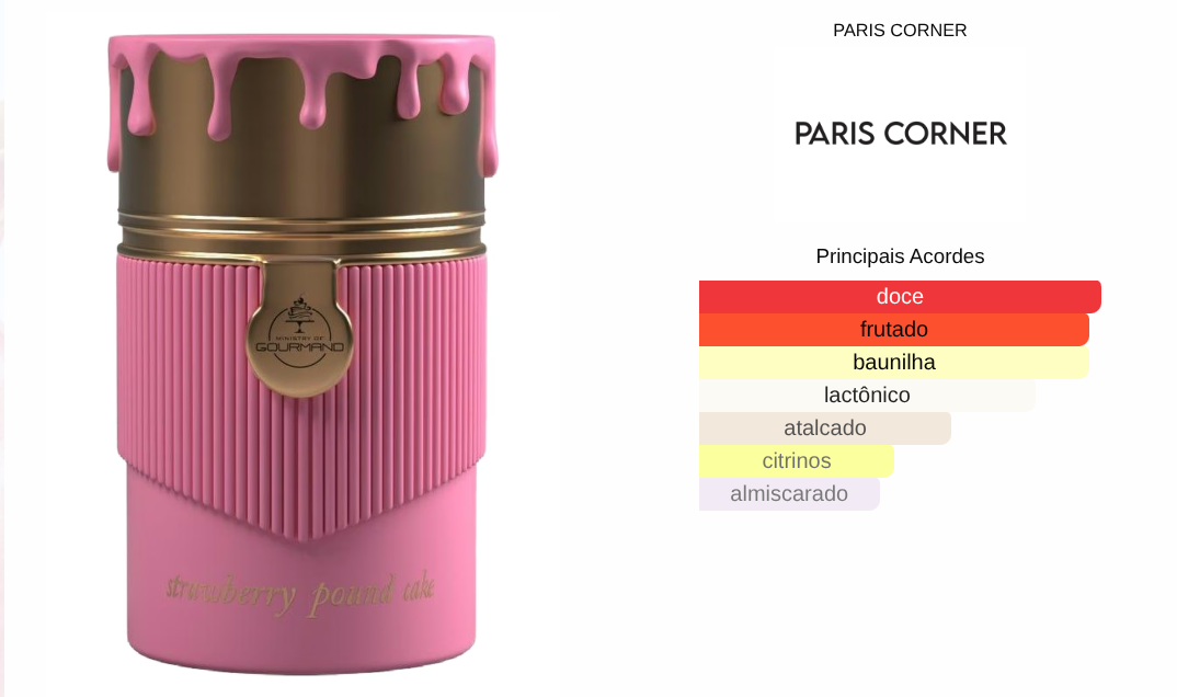 Paris Corner Ministry of Gourmand - Strawberry Pound Cake (Eau de Parfum Unissexo)
